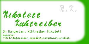 nikolett kuhtreiber business card